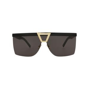 Saint Laurent Shield-Frame Acetate Sunglasses Black Womens